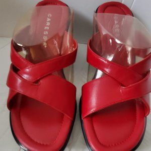 Caressa Red Kid Wedge